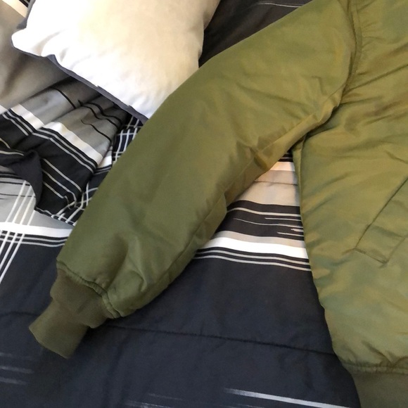 Olive Green Bomber Jacket - Picture 3 of 8